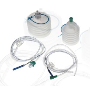 China Spring with Silicone Drain closed wound Drainage system PVC round perforated drains and trocar on sale