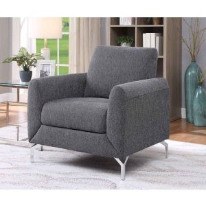 3 Piece Sofa set with Pillows, Gray Linen