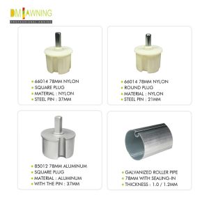 78mm Motorized Roller Shade Kit Nylon Square Plug Retractable Awning Hardware