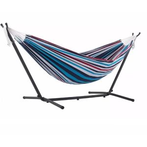 Adjustable Steel Frame Fold Up Hammock With Stand Custom With Cotton Canvas