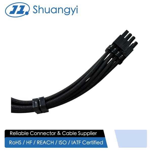 8 Pin PCIe power connector cable, sleeved PSU extension wire harness, electrical