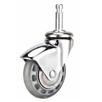 Quality 05-Transparent caster 75mm screw transparent PU caster wholesale