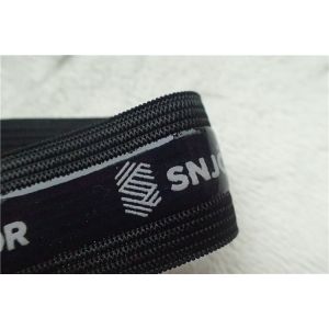Fashion Polyester Soft Elastic Band , Black Elastic Tape With Screen Printing