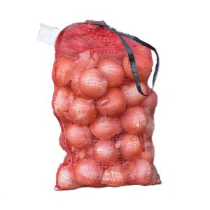 Yellow Round Leno 50lb Onion Garlic Net Bag Mesh Bags for Fruits and Vegetables