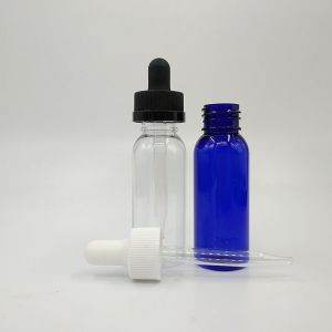 Smooth Surface Custom Logo Black Glass Dropper Bottles For Liquid Packaging