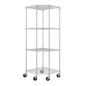 Zinc Plated Home Wire Shelving , 4 Layers Wire Mesh Shelving Systems