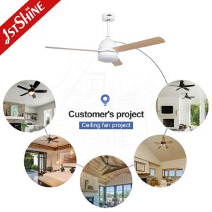 50W Indoor Remote Control Modern LED Ceiling Fan With 3 MDF Blades