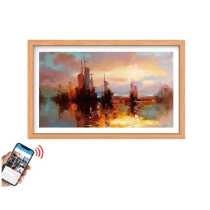 Wall 43" inch Wooden frame NFT screen 4K display for video photo multimedia loop