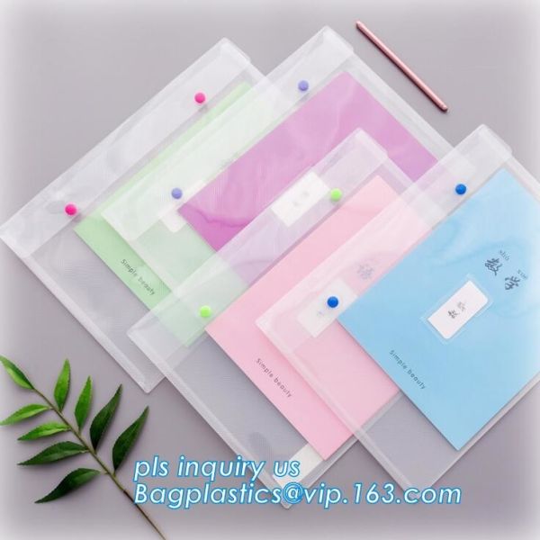 PP plastic clear file folder manufacturer, file document wallet folder with