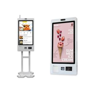 32 Inch Touch Screen Self Service Ordering Kiosk With QR code Scanner / Thermal