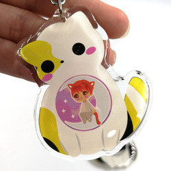 Quality Custom Print Personalized Eco-friendly Plastic Double Printing Clear Epoxy Glitter Acrylic Keychain wholesale