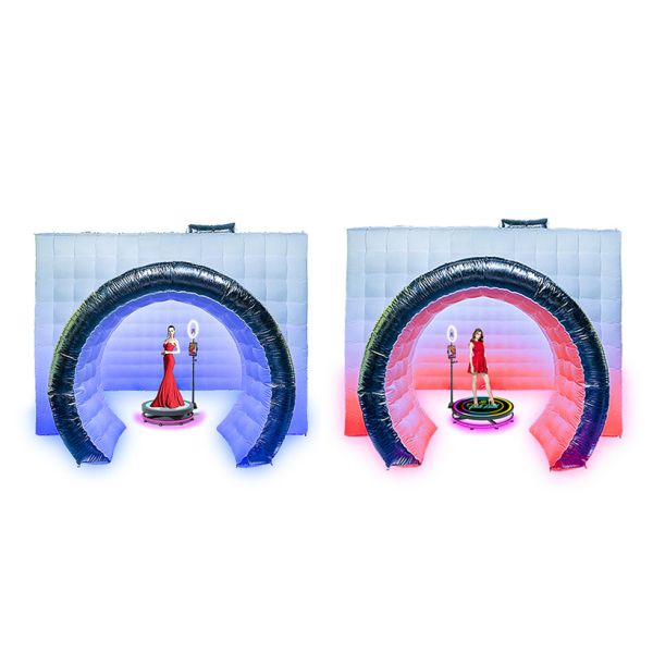 Quality White Inflatable Photo Booth With Camera Customized Internal RGB Light wholesale