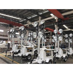 Generator set mobile light tower 4x400W metal halide lamps