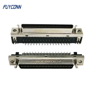 Cheap 68Pin SCSI Connector PCB Right Angle Female 1.27mm Connector CN Type W/ Fixness Hanger for sale