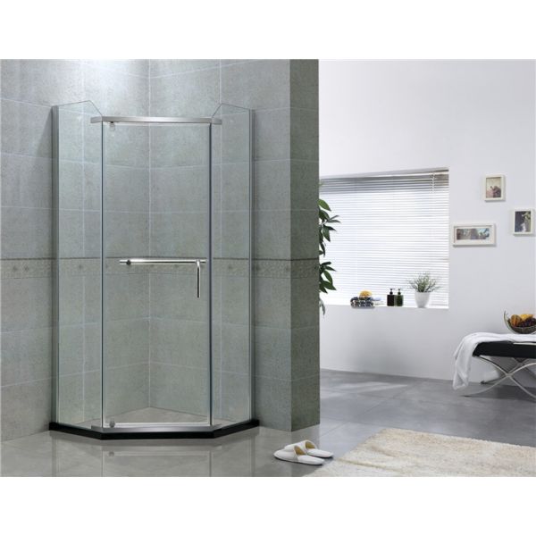 Quality Mirror Color Pivot Shower Enclosure Diamond Shape Tempered Glass Shower Doors wholesale