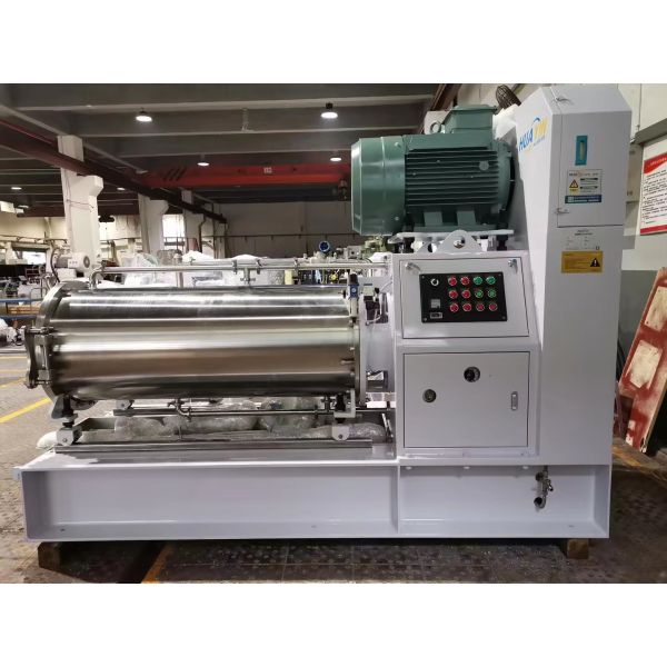 Wearable Wet Grinding Horizontal Bead Mill With PLC Touching Screen Control 4kw