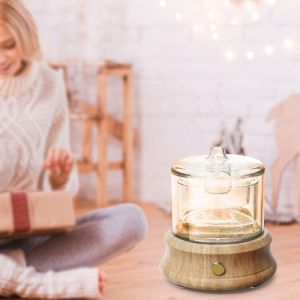 Solid Wood Glass Essential Oil Ultrasonic Air Humidifier Aroma Diffuser