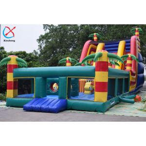 Customized Giant Inflatable Palm Tree Slides Inflatable Bouncy Castle With
