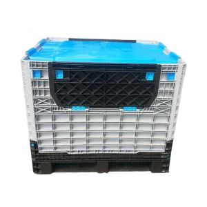 Heavy duty loading large plastic pallet box foldable collapsible virgin HDPE