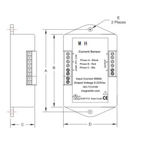 Integrator AC Current Clamp Probe , 1% Rogowski Coil Flexible Current Transforme
