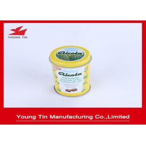 Mini Cylinder Round Printed Tin Boxes Canister For Spice Packaging 40 X 70 MM