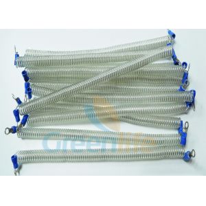 Cheap Durable Clear PU Covered Coiled Security Tethers Extending Wire Coiled Tethers for sale