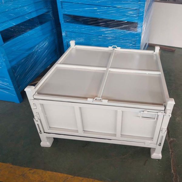 Customized Size Steel Pallet Box Stackable Design For Warehouse Storage
