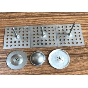 SS Perforated Base Insulation Anchor Pins, Insulation Hangers With Dome Caps