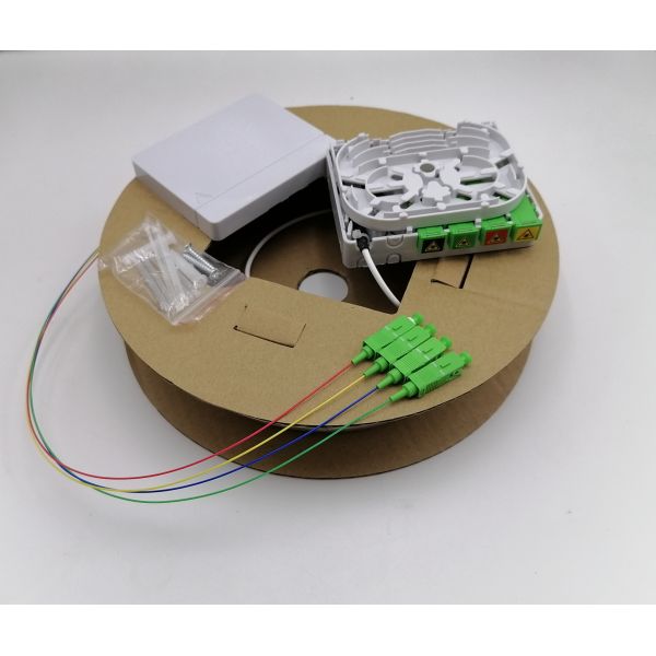 Quality 4 FO Pre-Terminated Outlet Kit (PTO) G657A2 Drop Cable With Shuttered SC/LC Adapter wholesale