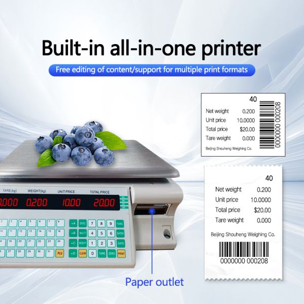 Advanced SHV-TMA Bar Code Table Scale 30kg with ABS Plastic/Stainless Steel Plate