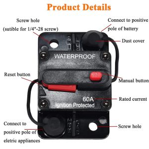 E99 50A 60A 70A 80A 100A 150A 200A 250A 300A Automotive Circuit Breaker