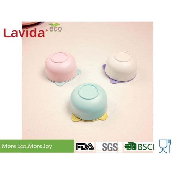 Solid Color Bamboo Childrens Dinner Set Biodegradable Dinning Catering With Lid