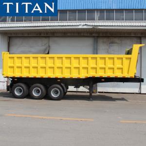 Cheap TITAN 3 Axles 35cbm Self Dumping Trailer 60 Tons Tipper Semi Trailer for sale