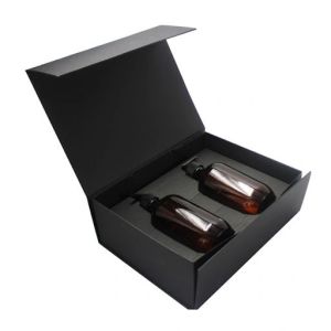 ODM Black Hot Stamping Book Shaped Gift Box EE Flute With Foam