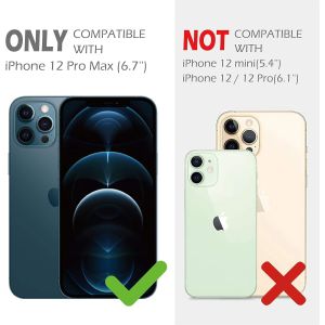 iPhone 12 Pro Max Case with Camera Cover & Kickstand, Duty Military Grade Armor