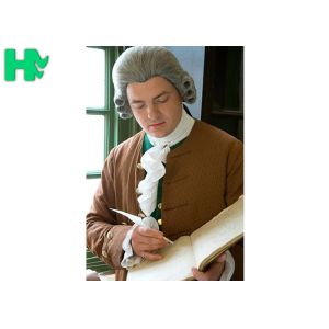 Heat Resistant Synthetic Fiber Short Hair Wigs For White Color Judge Head