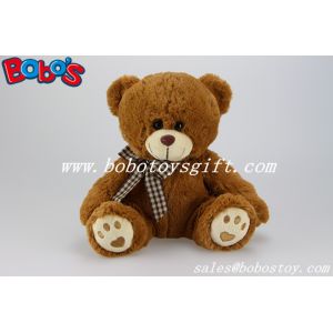 China Hot Sale Stuffed Bear Soft Toy With Embroidery Paw and Check design bowknot on sale