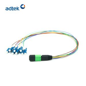 12 Cores Single Mode Fiber Optic Cable 3.0mm MPO To LC Fiber Cable Simplex