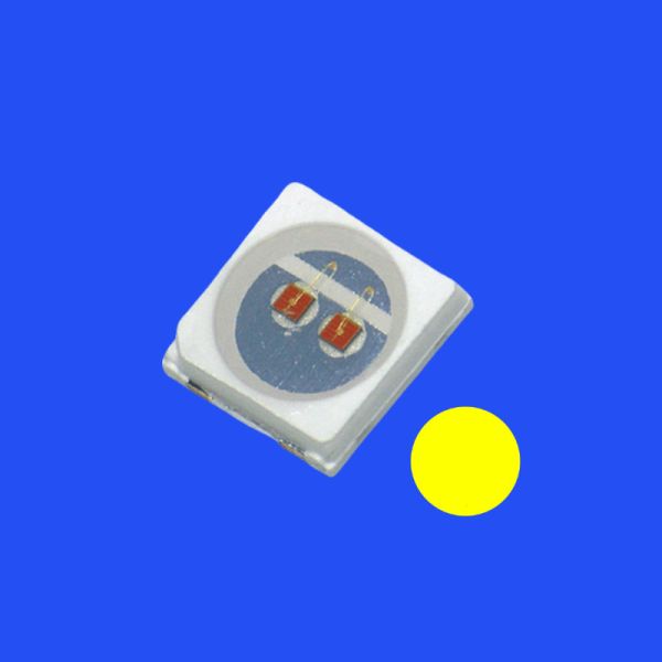 SMD3030 3.0x3.0mm Yellow Color 590-595nm 2-4LM 120deg Water Clear Lens PCT
