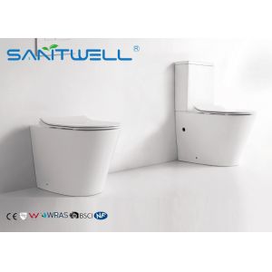 China Rimless Toilet  Ceramic Back to Wall Wash Down P Trap Bathroom Bowl With Soft Close Seat Close Coupled Toilets on sale
