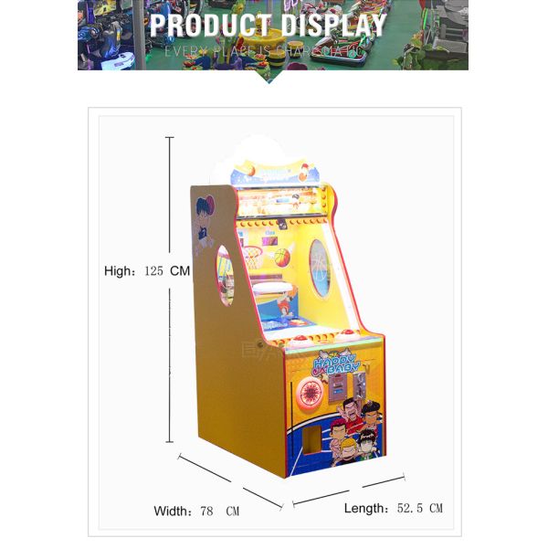 Happy Baby 2 Wooden Cabinet Kids Shooting Ball Game Machine For One Person