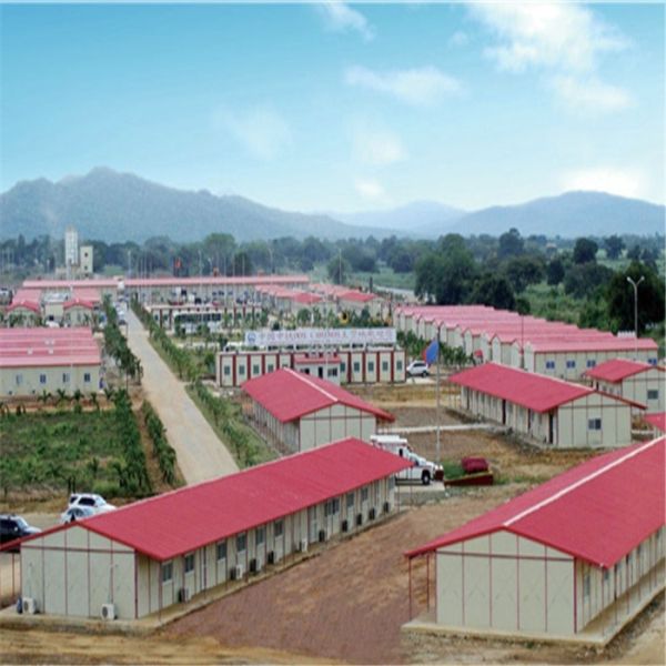 Quality Energy saving K type prefabricated house with greywhite and red color for construction site wholesale