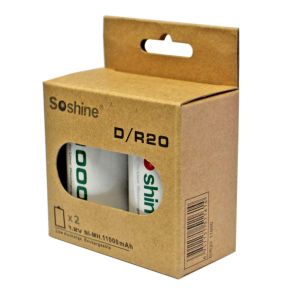 Soshine D/R20 Size Rechargeable Batteries NiMH 11000mAh