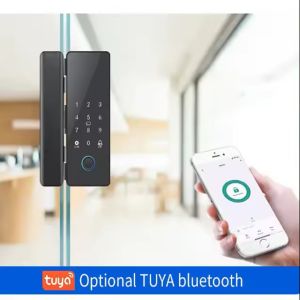 Glomarket Tuya Smart Glass Door Lock Biometric Fingerprint BLE Smart Eletronic