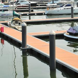 Cheap Customizable Aluminum Alloy Floating Dock Floating Walkway Pontoon With Mooring Cleats/WPC Decking For Marina Operations for sale