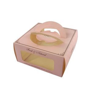 Printing Cardboard Personalized Cake Boxes Transparent Window