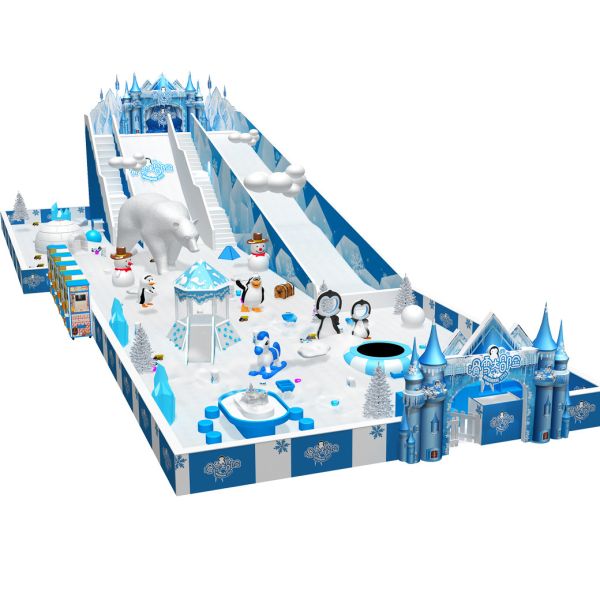 Quality snow theme plastic kids indoor play structure with various games wholesale