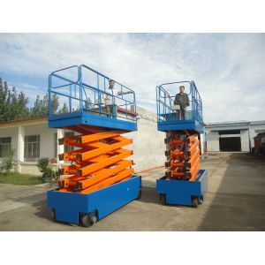Aerial Work Hydraulic Scissor Lift Cart Cleaning Building Self Driven 1 Ton