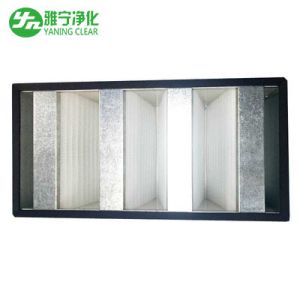 Galvanized Frame Mini Pleat HEPA Filter / V Bank HEPA Filter For Clean Room
