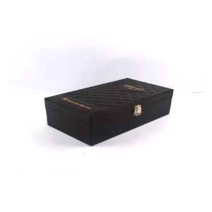 Custom Luxury Wooden Wine Box Pu Leather Material ISO9001 2008 Certification
